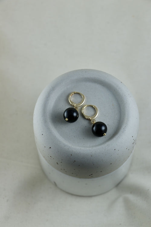 I AM secure - Boucles d’oreilles Tourmaline Noire Perle