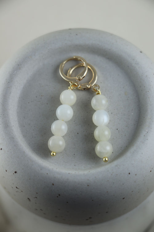 I AM feminine - Boucles d’oreilles Pierre de Lune 4 perles