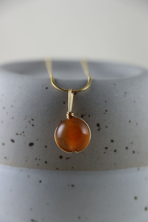 I AM unstoppable - Karneol Halskette Kugel