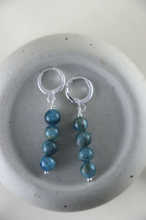 I AM energy - Apatit Ohrringe 4 Kugeln Silber