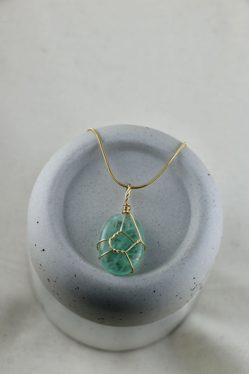 I AM focused - collier en fluorite verte