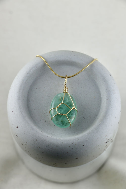 I AM focused - collier en fluorite verte