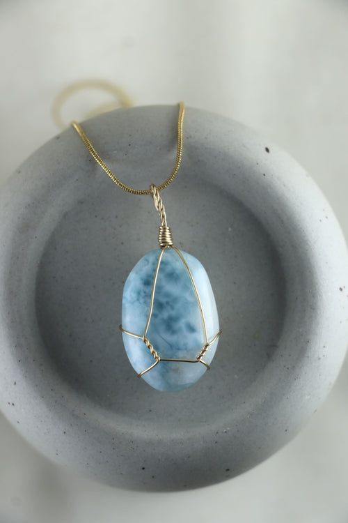 I AM inspired - Larimar Halskette Einzelstück 1