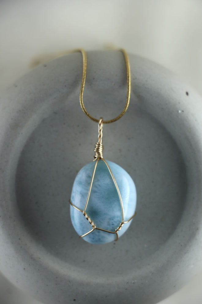 I AM inspired - Larimar Halskette Einzelstück 4