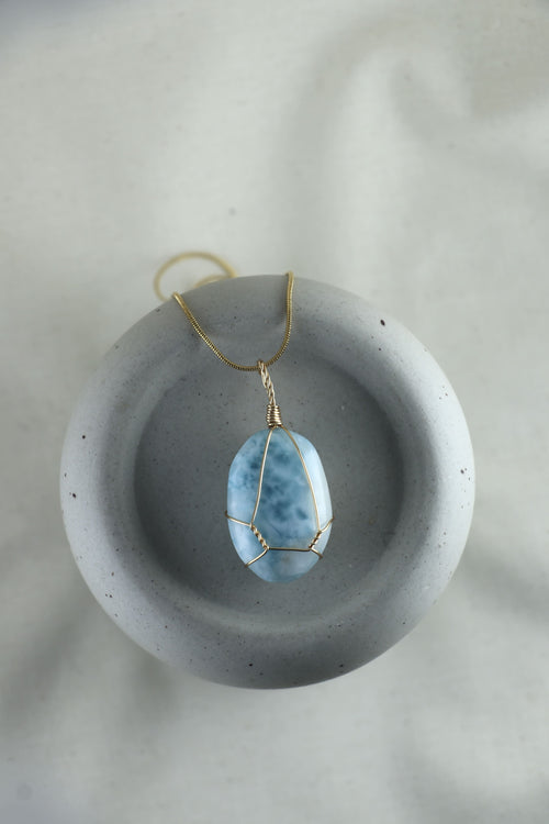 I AM inspired - Larimar Halskette Einzelstück 1