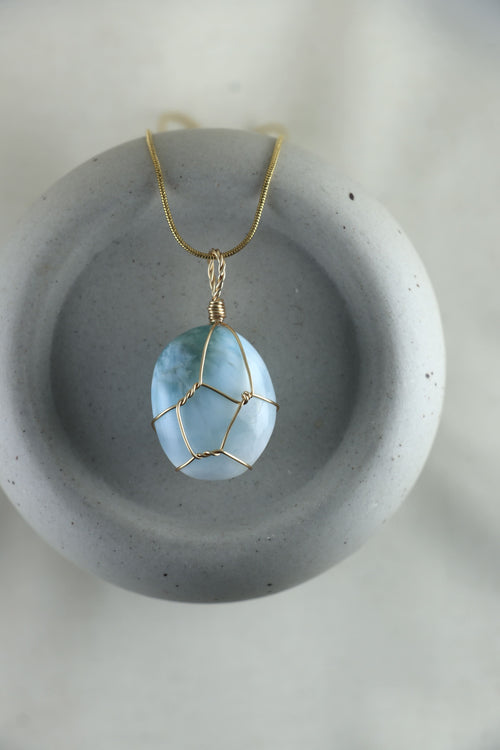 I AM inspired - Larimar Halskette Einzelstück 2