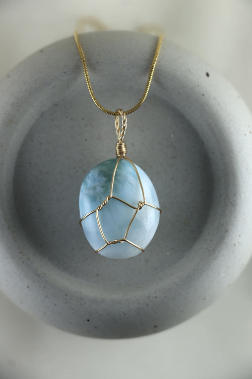 I AM inspired - Larimar Halskette Einzelstück 2