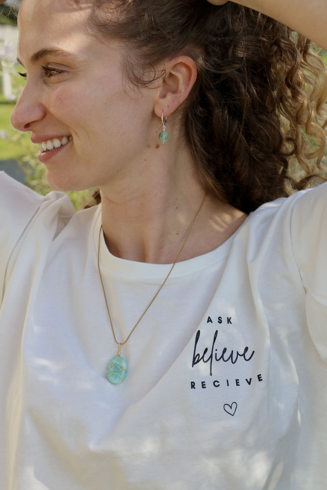 Mantra T-Shirt "ask believe receive"