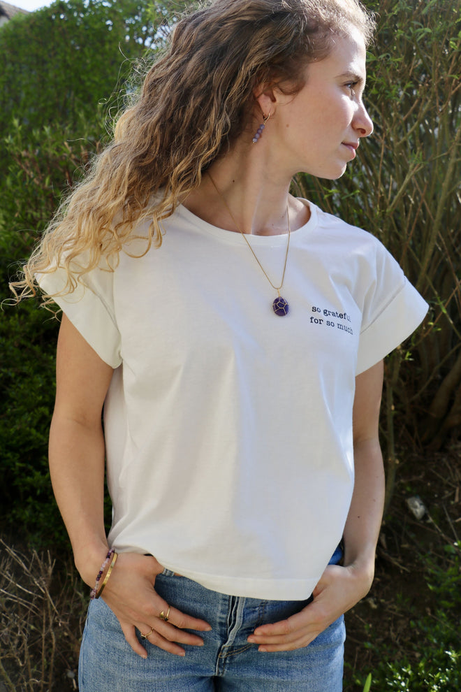 Mantra T-Shirt "so grateful for so much"