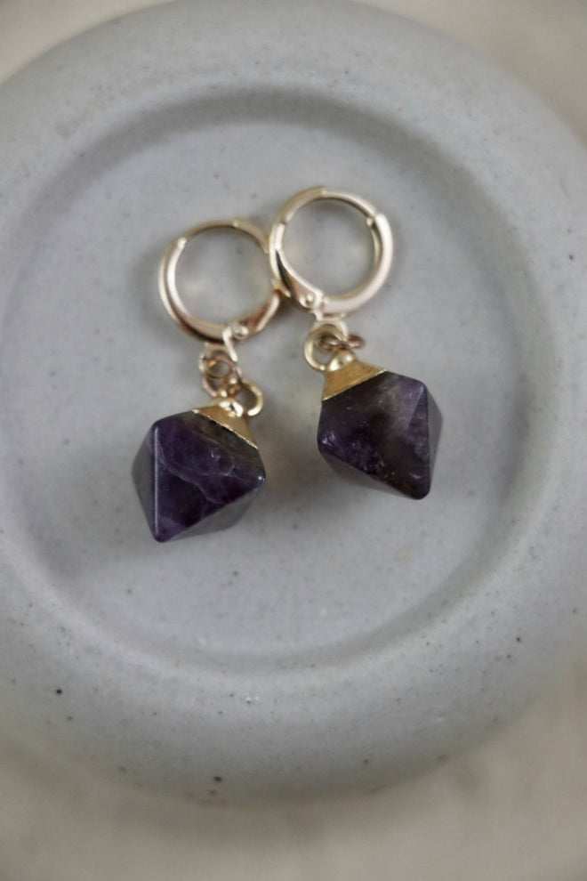 I AM clarity - Amethyst Ohrringe Hexagon - My Store