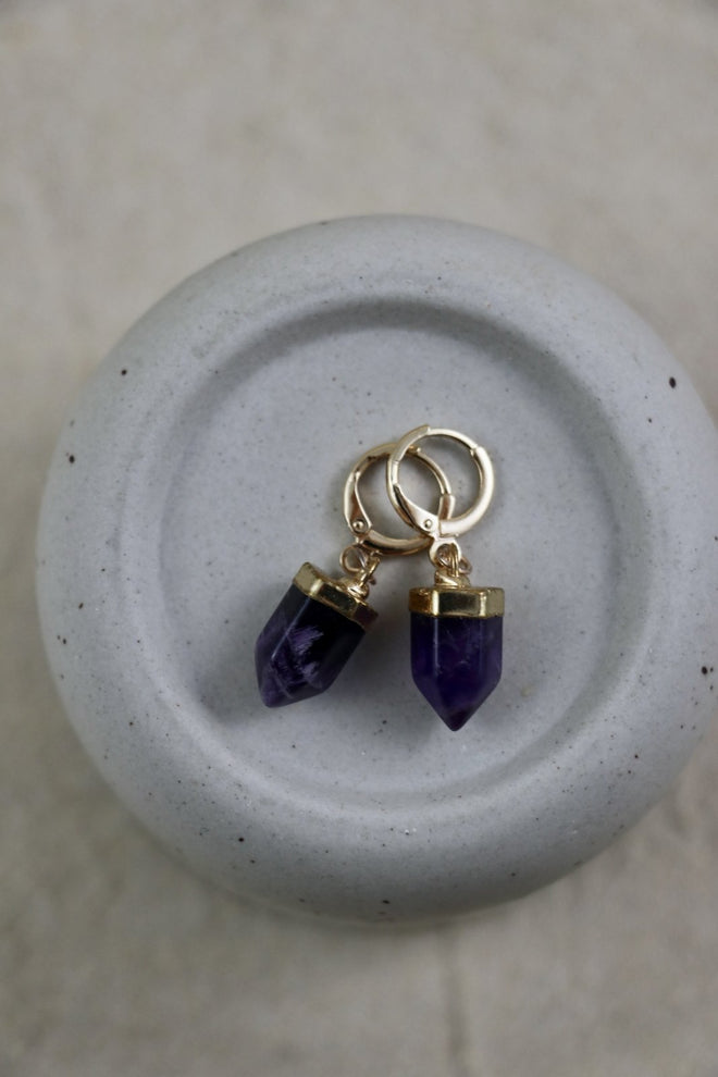 I AM clarity - Amethyst Ohrringe Spitzen kurz - My Store